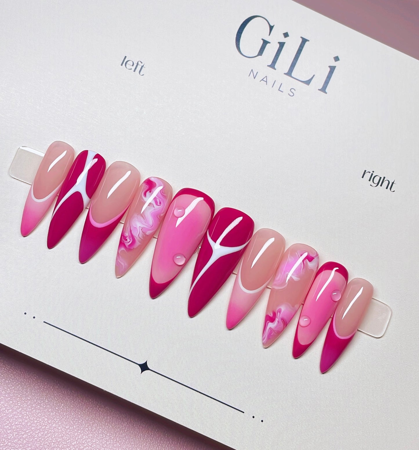 Pretty In Pink- Ready to Ship - L (04357) - Long Stiletto