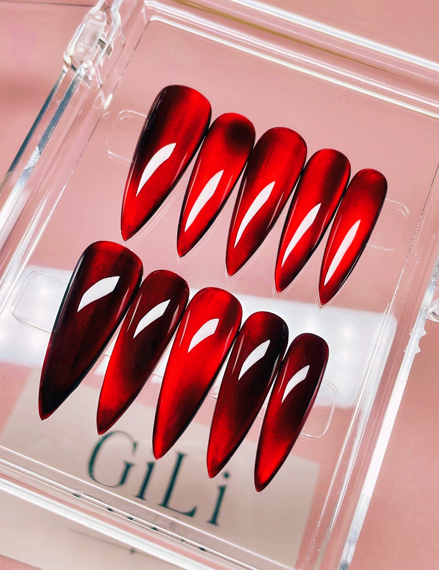 Red Glass - Ready to Ship - M (15468) - Long Stiletto